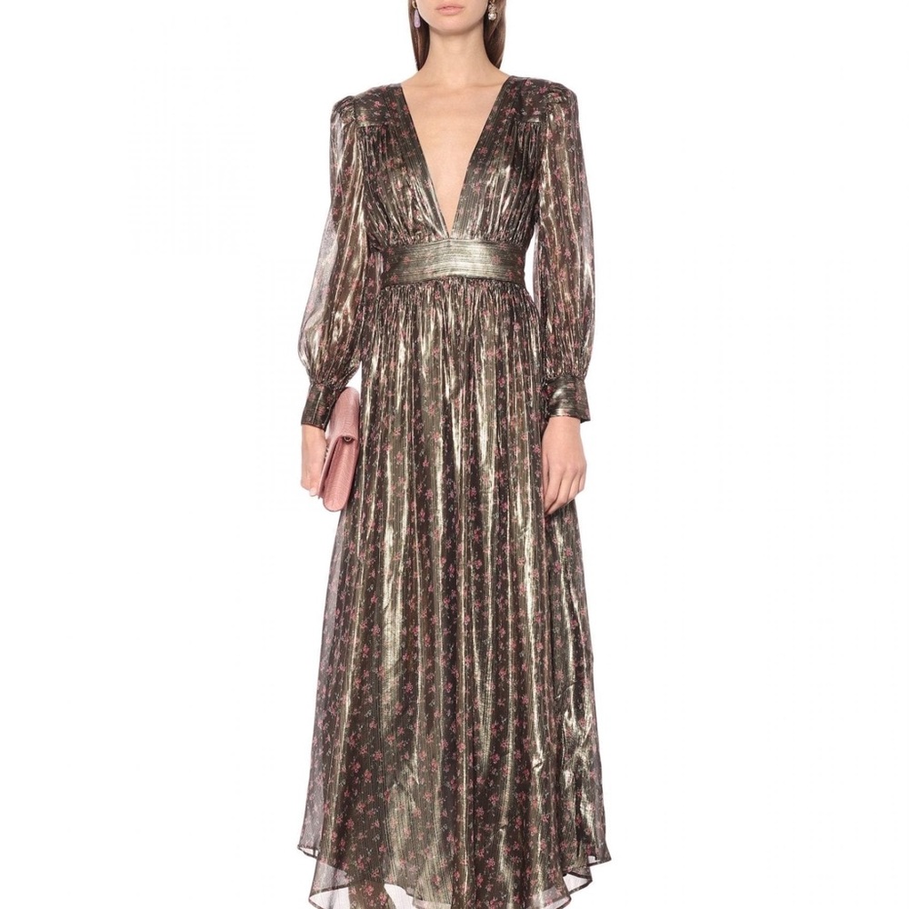 NWOT LoveShackFancy Cyrena Silk and Metallic Gown size 6